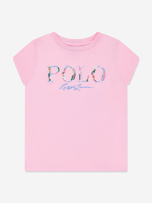 Girls Polo Logo T-Shirt in Pink