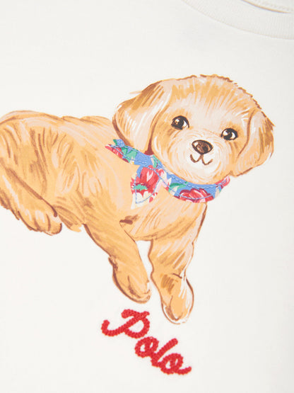 Girls Polo Puppy T-Shirt in White