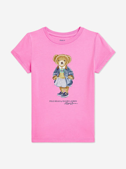 Girls Polo Bear T-Shirt in Pink