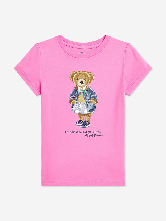 Girls Polo Bear T-Shirt in Pink