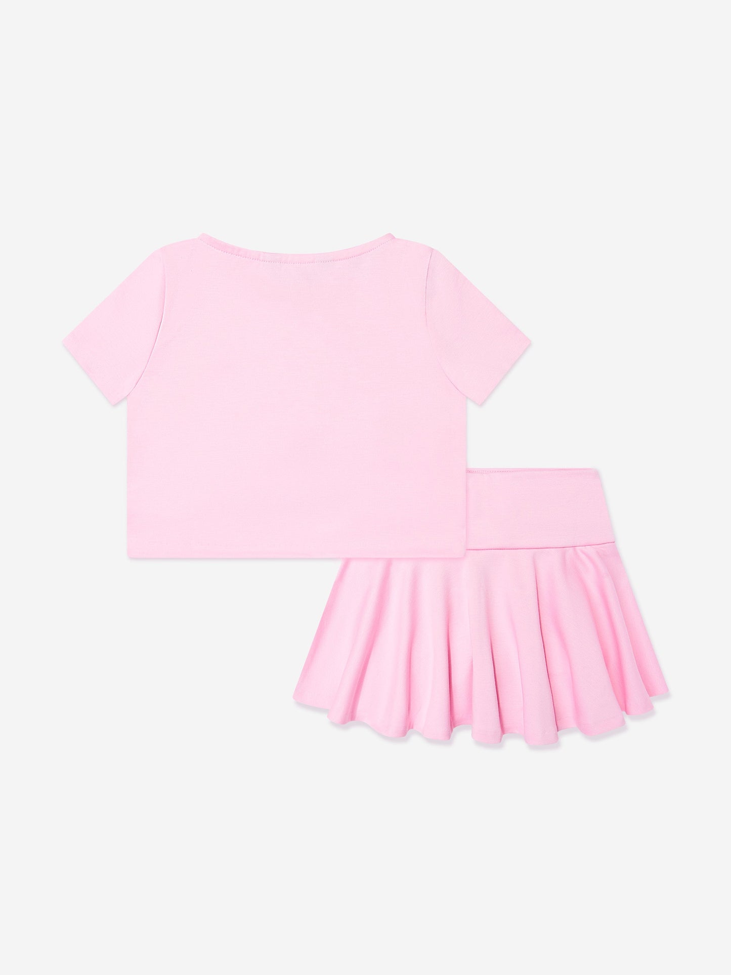 Girls T-Shirt and Skirt Set in Pink