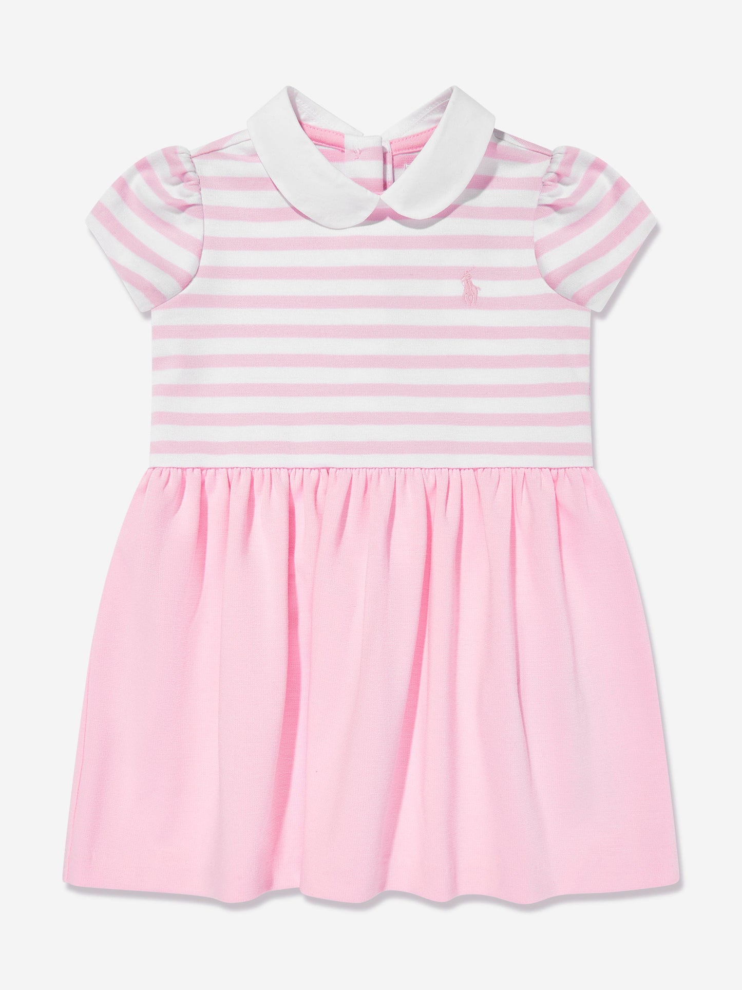 Baby Girls Striped Jersey Dress With Bloomers in Pink