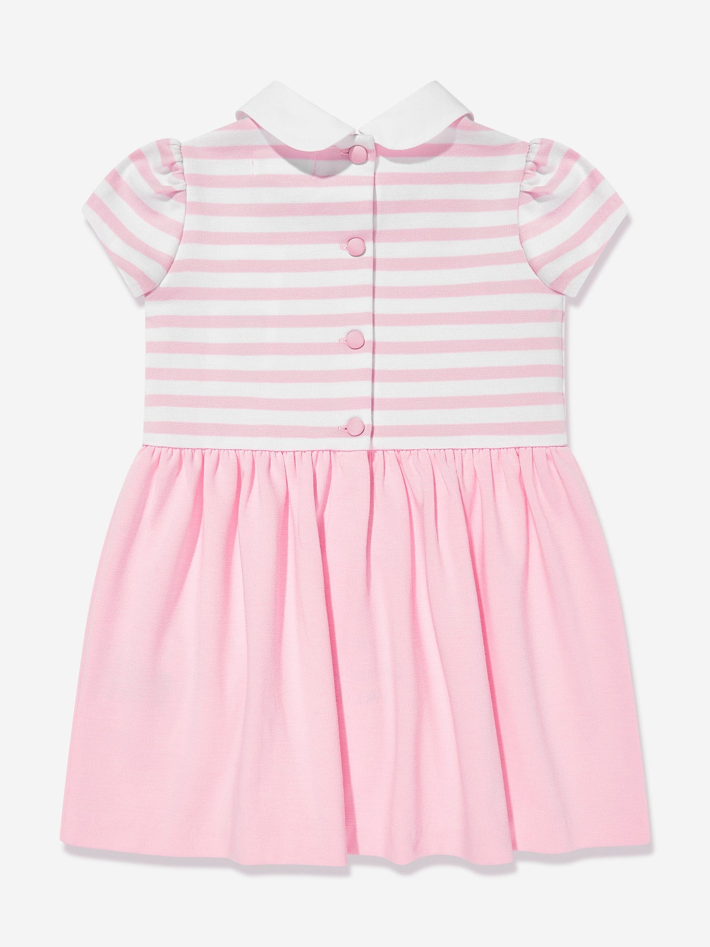 Baby Girls Striped Jersey Dress With Bloomers in Pink