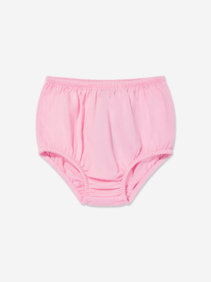 Baby Girls Striped Jersey Dress With Bloomers in Pink