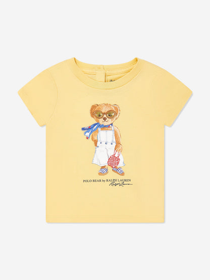 Baby Girls Polo Bear T-Shirt in Yellow