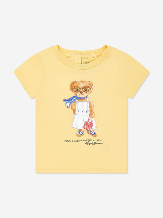 Baby Girls Polo Bear T-Shirt in Yellow