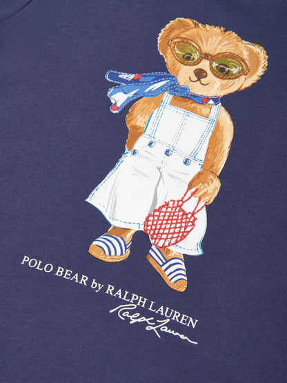Girls Polo Bear T-Shirt in Navy