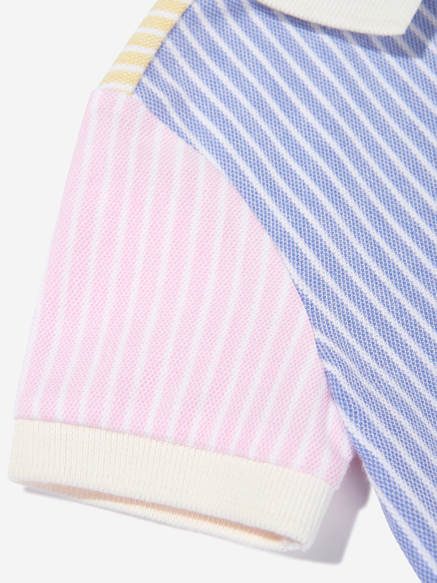 Baby Boys Striped Logo Romper in Blue