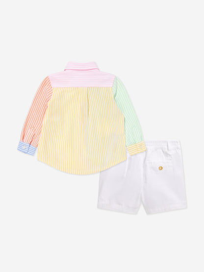 Baby Boys Shirt and Shorts Set in Multicolour