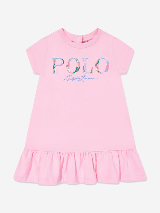 Baby Girls Polo Logo Dress in Pink
