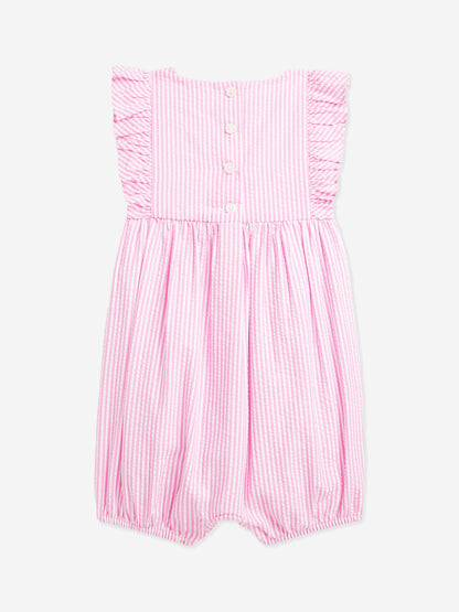 Baby Girls Striped Romper in Pink