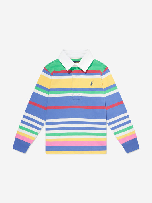 Boys Striped Rugby Top in Multicolour