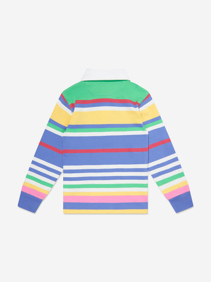 Boys Striped Rugby Top in Multicolour