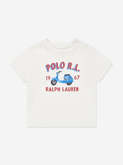 Baby Boys Moped T-Shirt in White