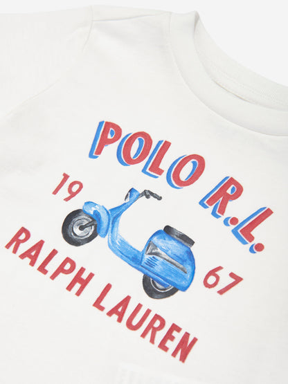 Baby Boys Moped T-Shirt in White