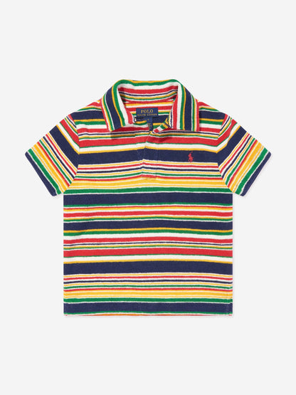 Boys Striped Polo Shirt in Yellow