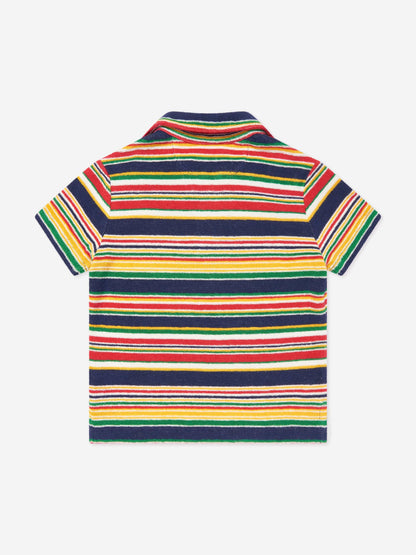 Boys Striped Polo Shirt in Yellow