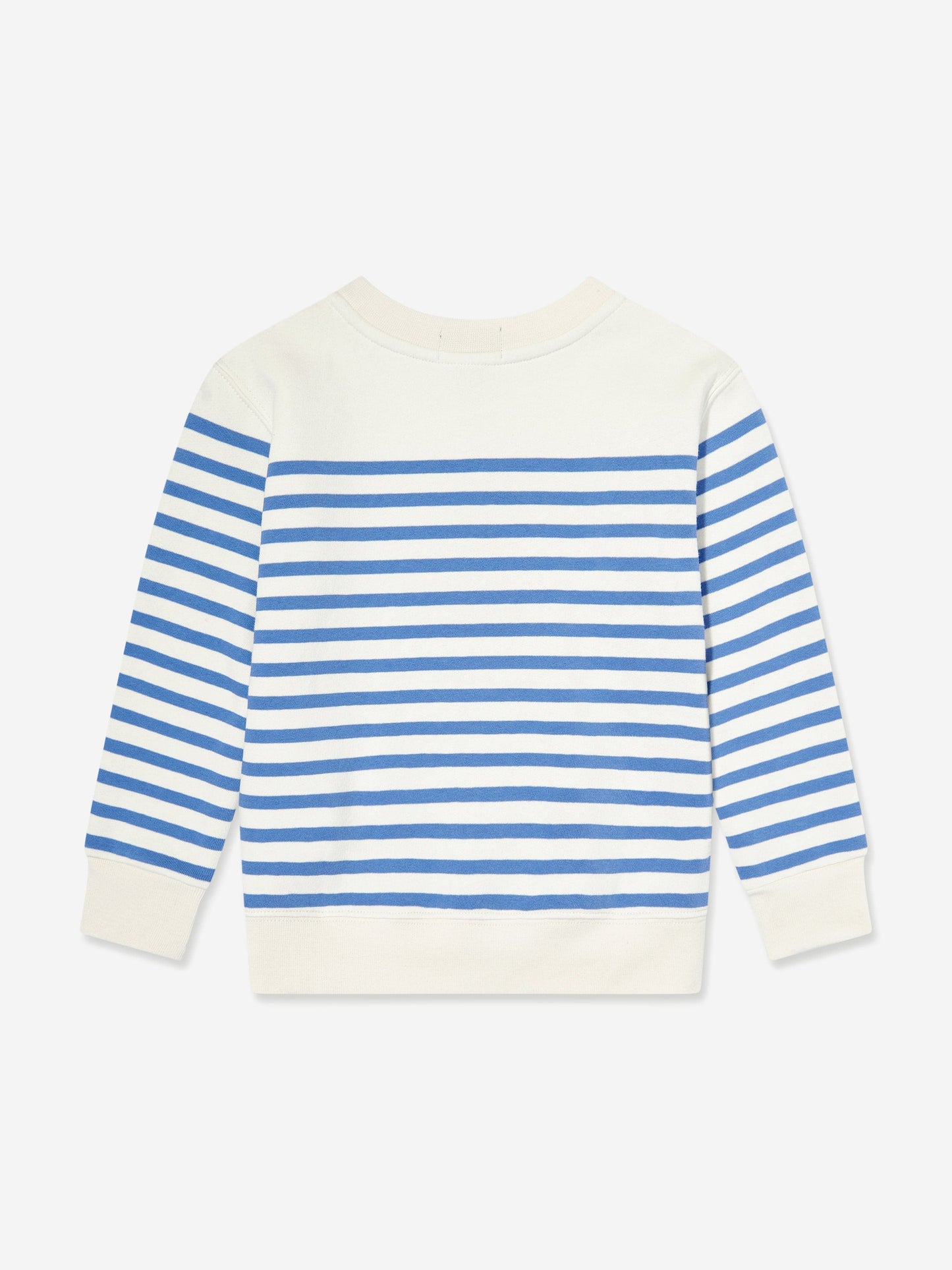 Boys Striped Polo Bear Jumper in White