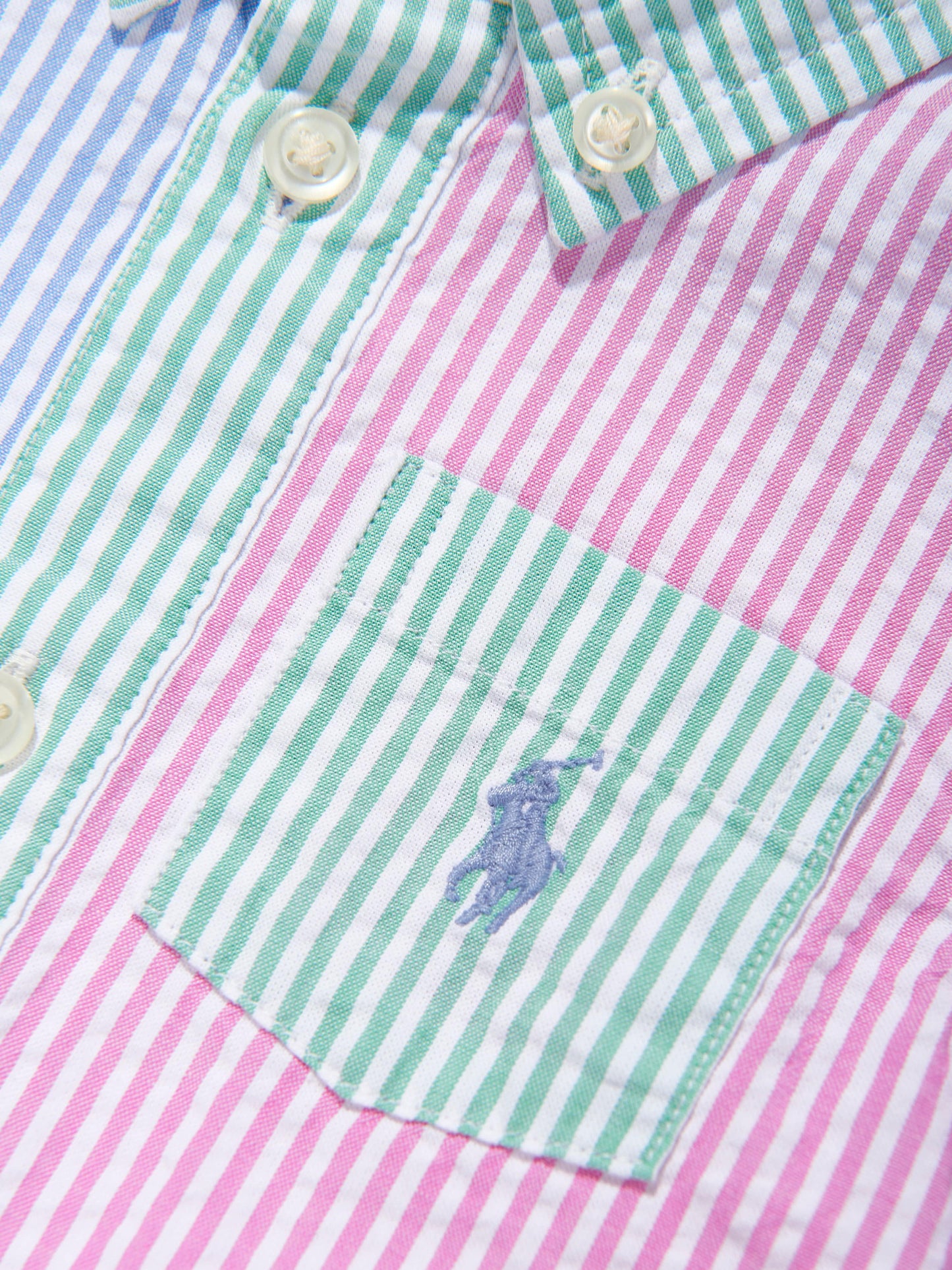 Baby Boys Striped Romper in Blue