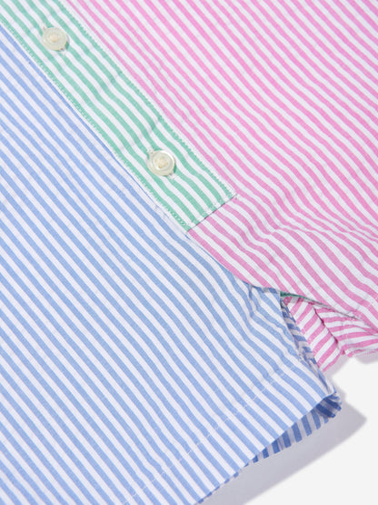 Baby Boys Striped Romper in Blue