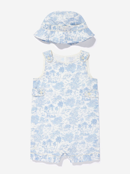 Baby Boys Riviera Toile Romper Set in Blue