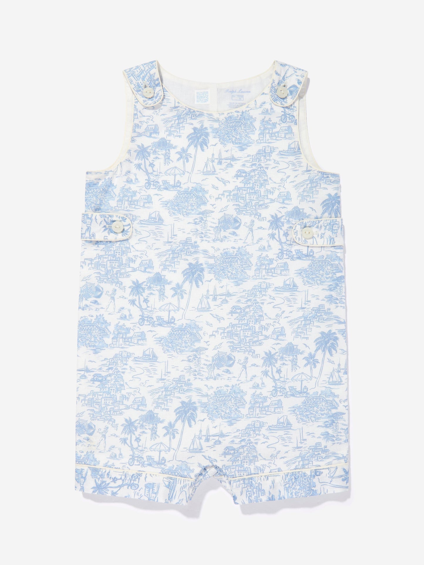 Baby Boys Riviera Toile Romper Set in Blue