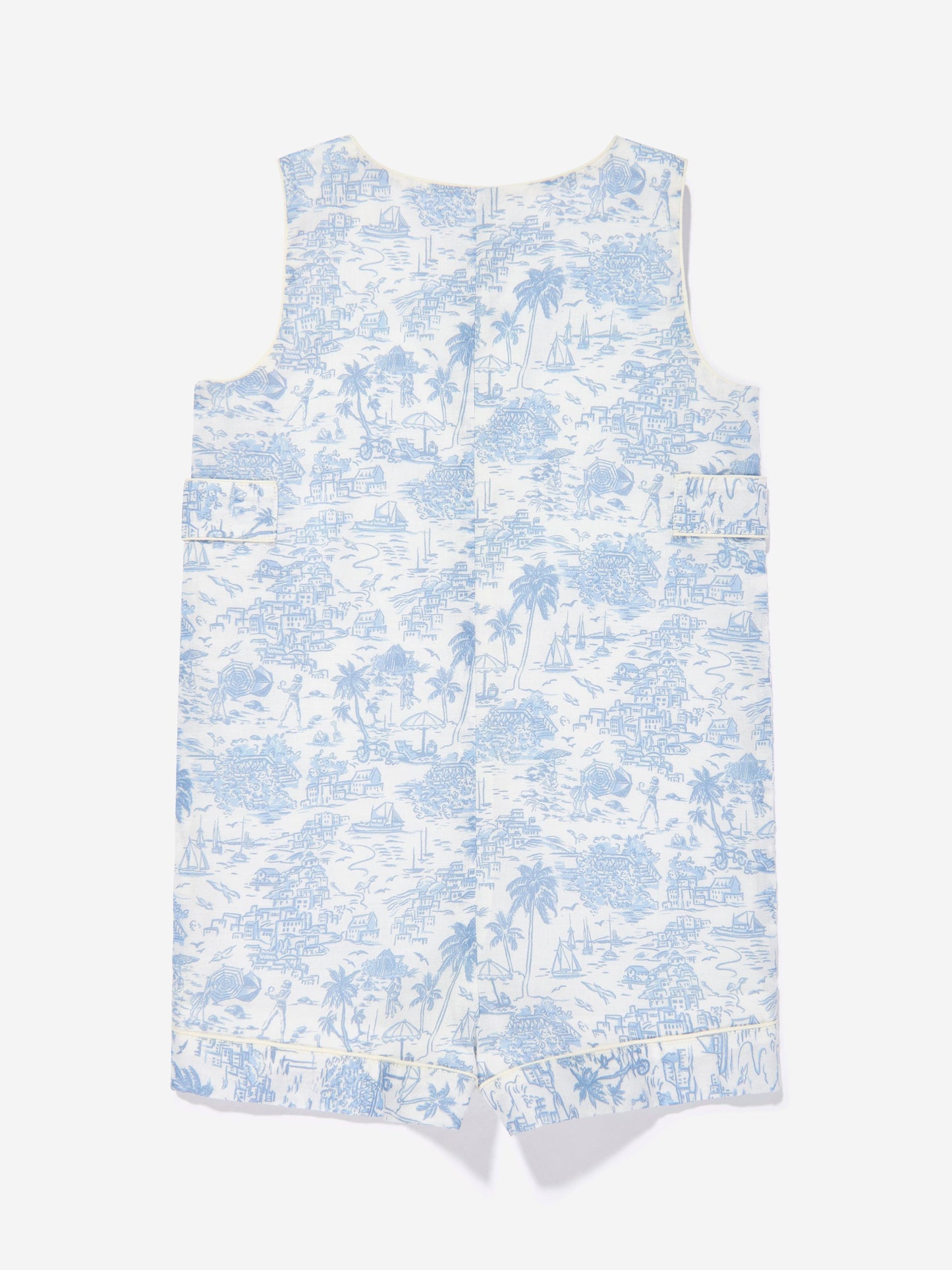 Baby Boys Riviera Toile Romper Set in Blue