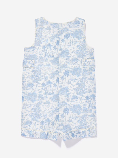 Baby Boys Riviera Toile Romper Set in Blue