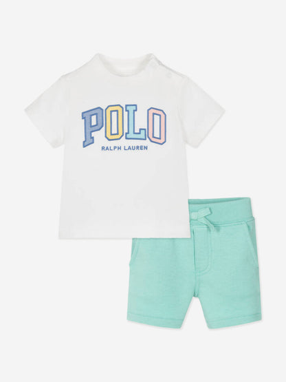 Baby Boys Polo Short Set in Green