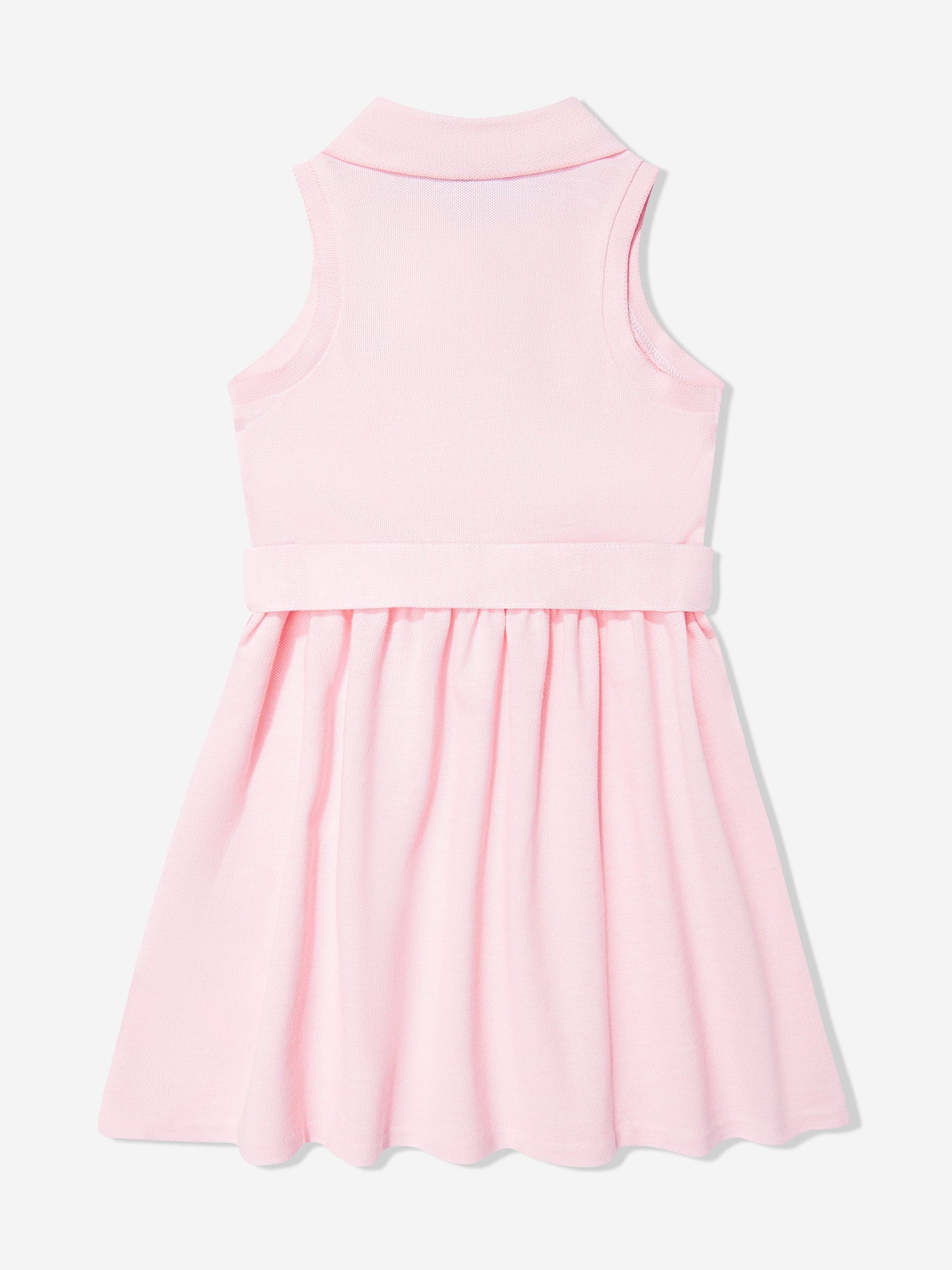 Girls Sleeveless Polo Dress in Pink