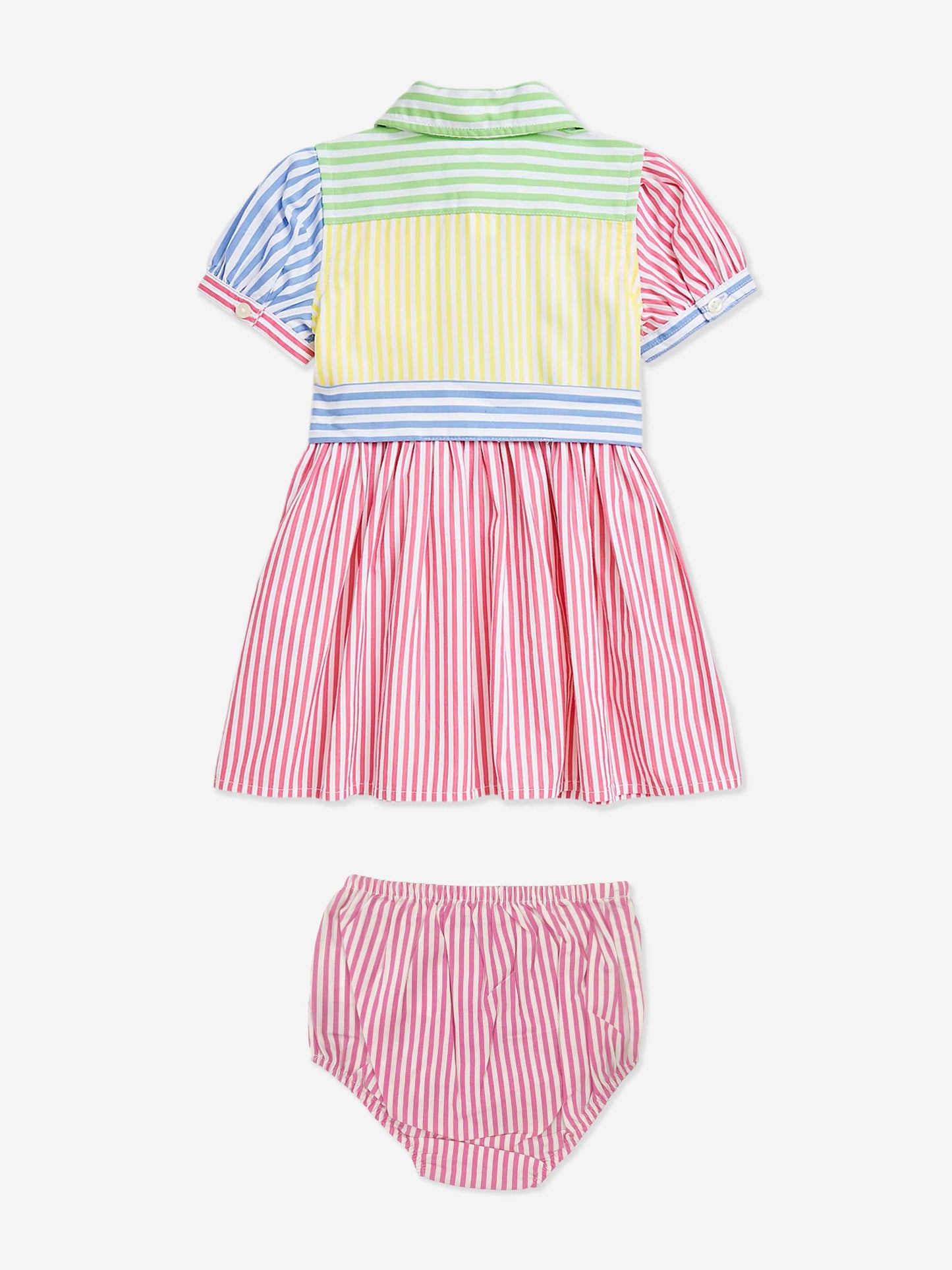 Baby Girls Striped Shirt Dress in Pink