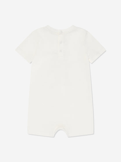 Baby Boys Bear Romper in White