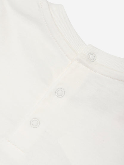 Baby Boys Bear Romper in White