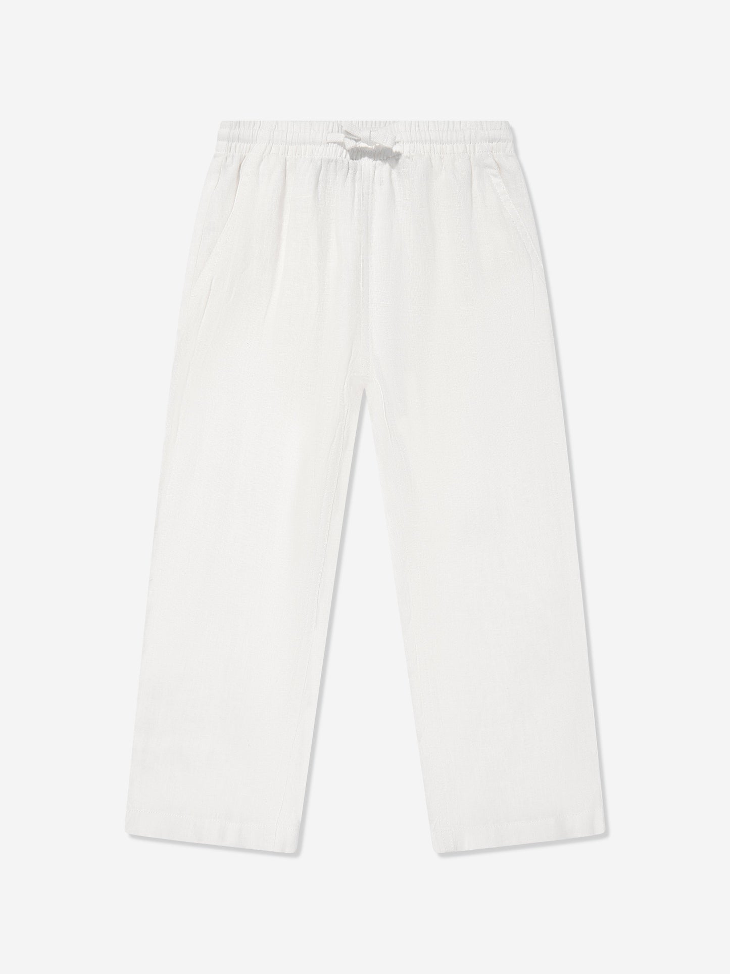 Boys Linen Trousers in White