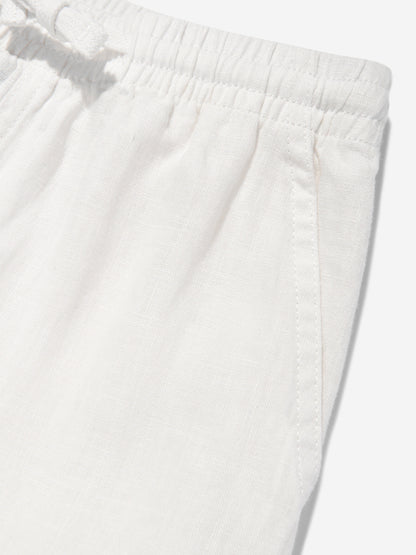 Boys Linen Trousers in White