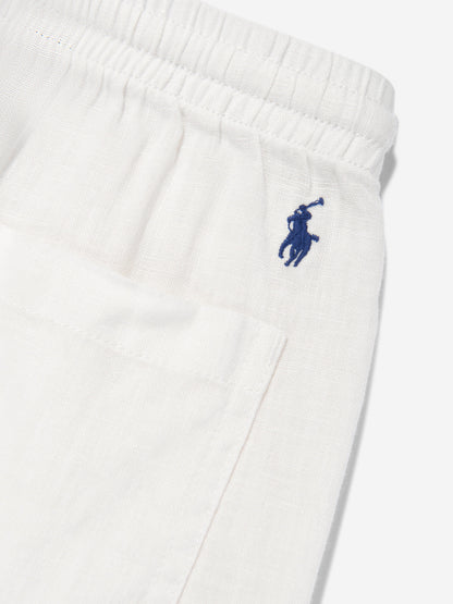 Boys Linen Trousers in White