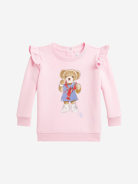 Baby Girls Bear Sweatshirt in Pink