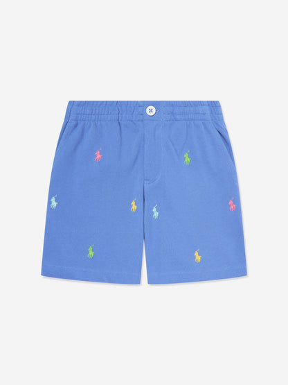 Boys Prepster Logo Shorts in Blue