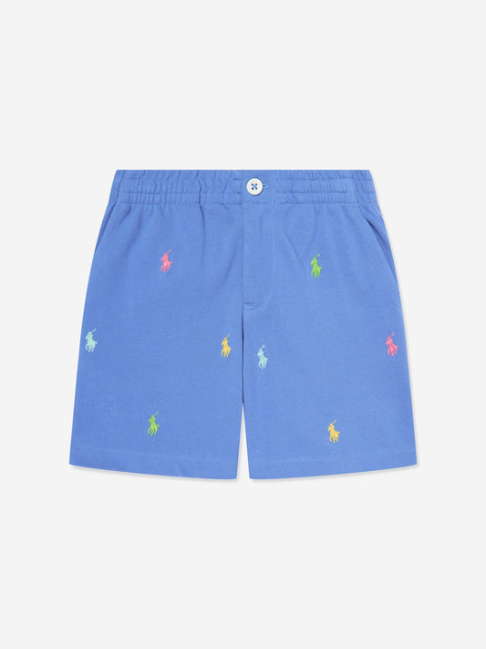 Boys Prepster Logo Shorts in Blue