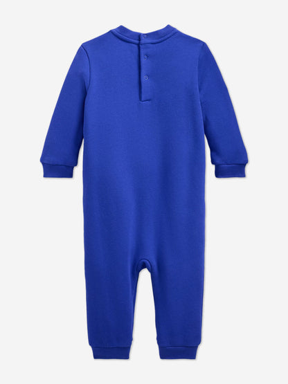 Baby Boys Polo Bear Fleece Coverall in Blue