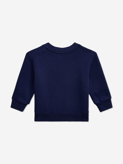 Baby Boys Cotton Sweatshirt in Navy