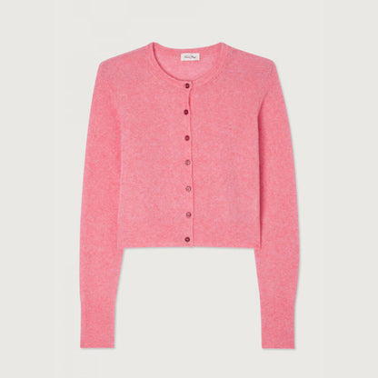 女士粉色羊毛开衫