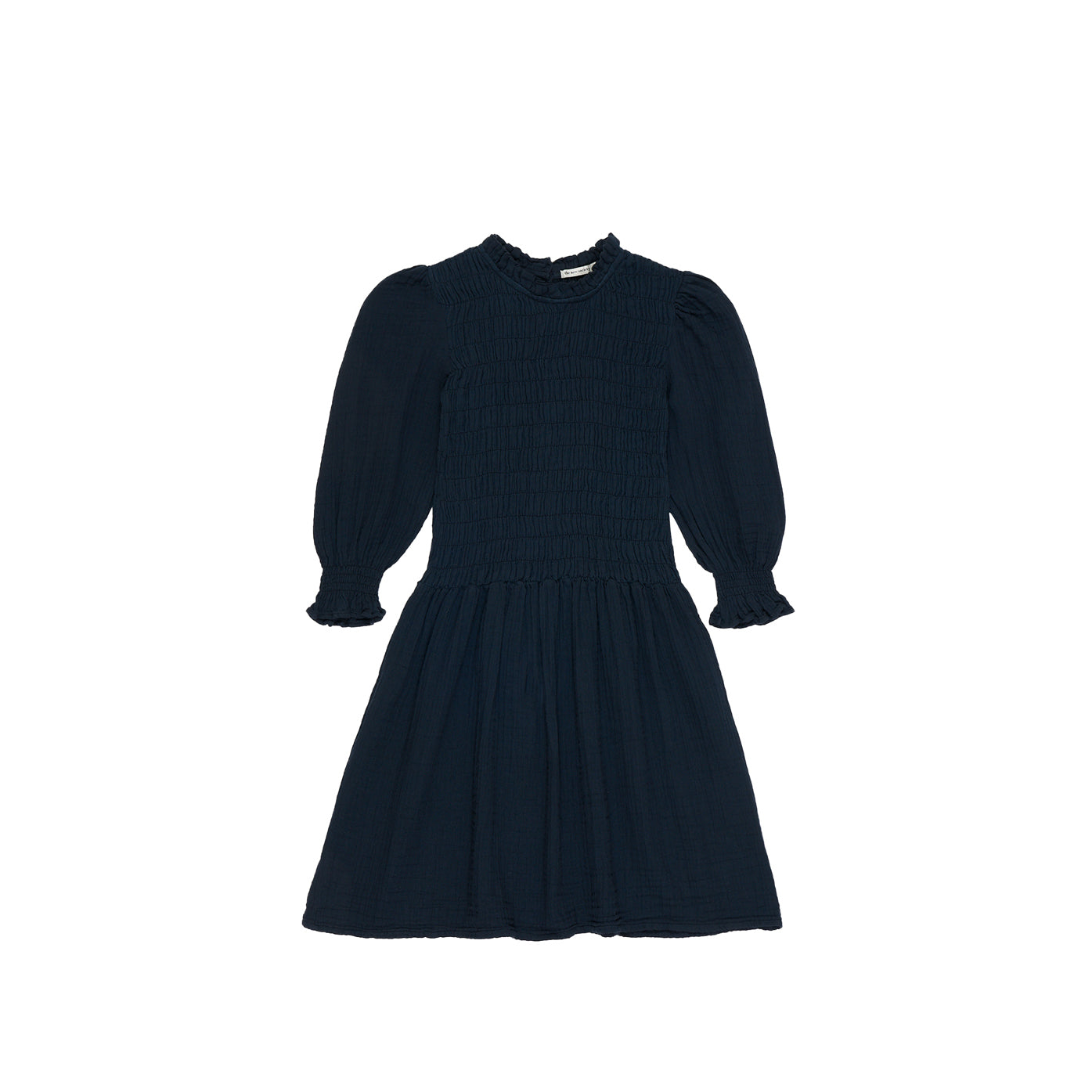 女童藏青色棉连衣裙