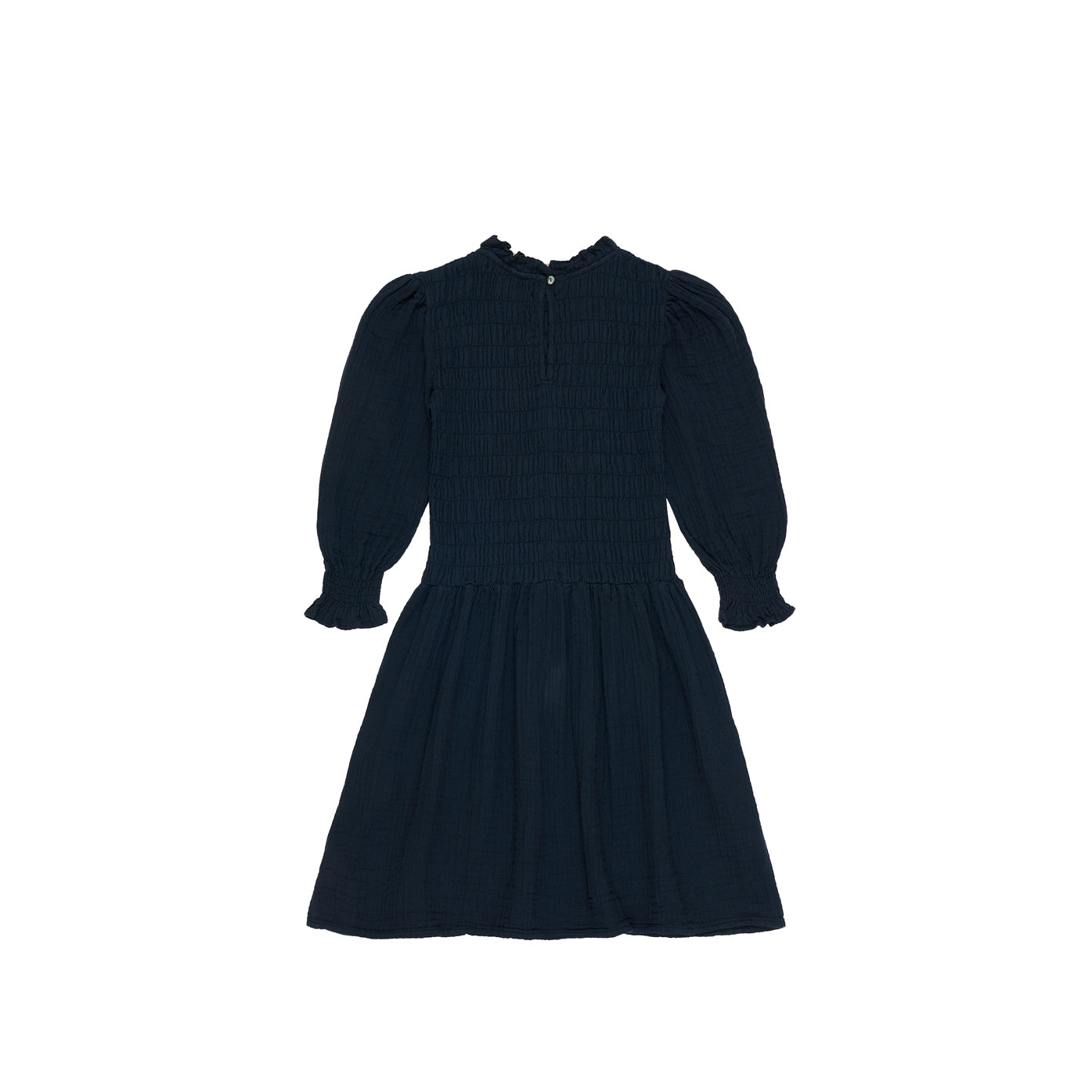 女童藏青色棉连衣裙