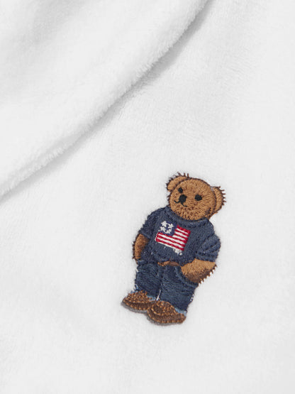 Ralph Lauren Boys Bear Patch Robe in White