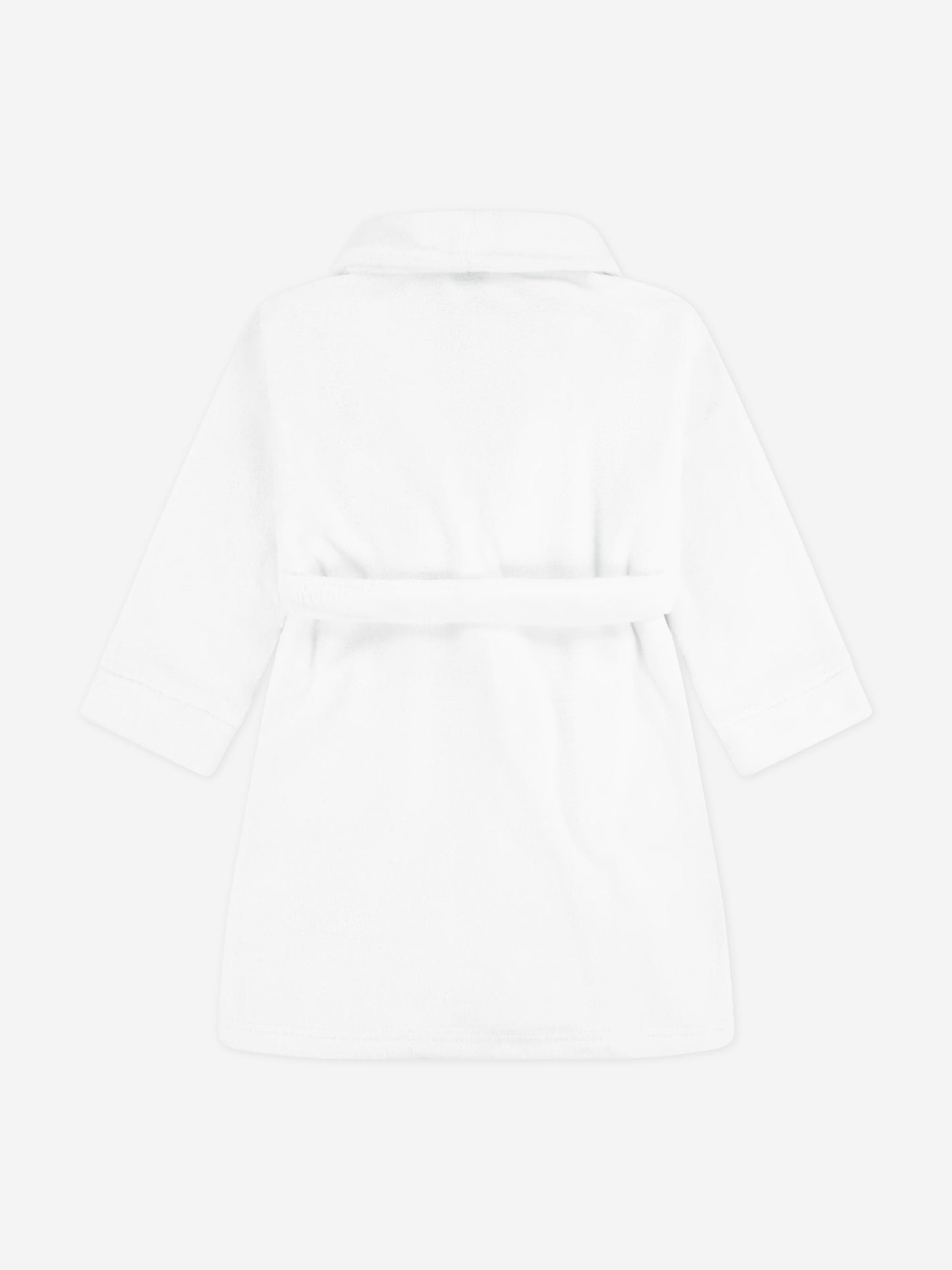 Boys Bear Patch Bathrobe in White