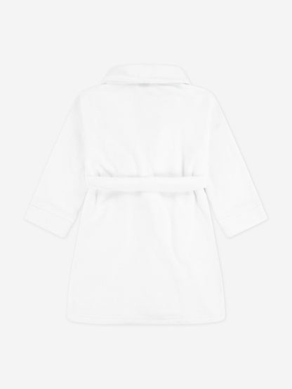 Boys Bear Patch Bathrobe in White