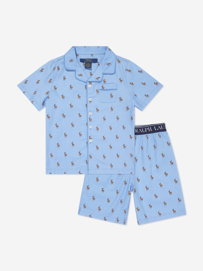 Ralph Lauren Boys Pyjamas Short Set in Blue