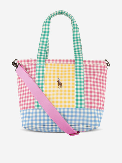 Girls Polo Player Printed Tote Bag in Multicolour (30cm)