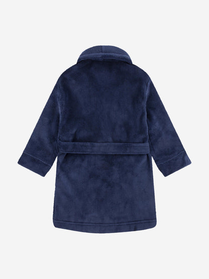 Boys Bear Patch Robe in Navy